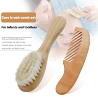 baby hair brush wooden wool soft newborn cleaning brush baby daily care products comfortable children portable elements