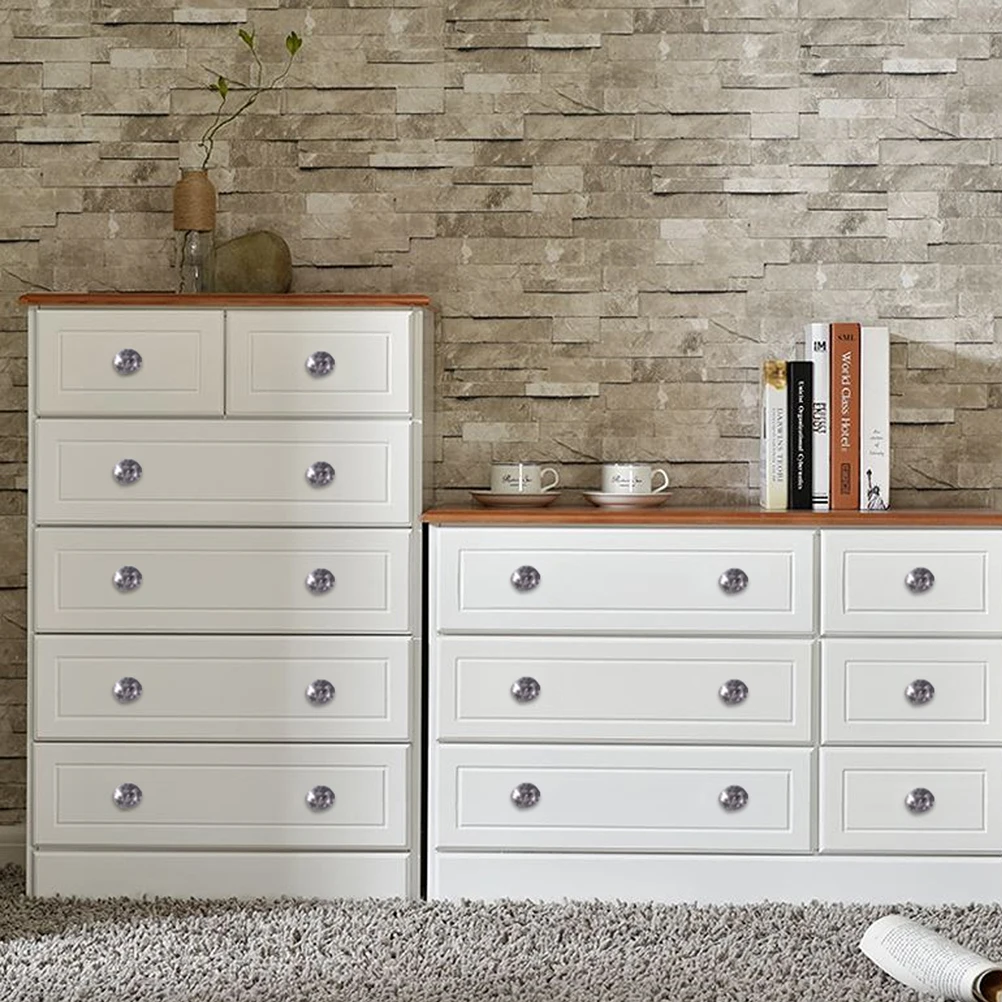 6 шт. Хрустальная Поворотная Кнопка алмазные ручки для ящиков стеклянные дверные