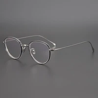 brand designer titanium oval round glasses frame men women handmade super light original quality eyeglasses oculos de grau