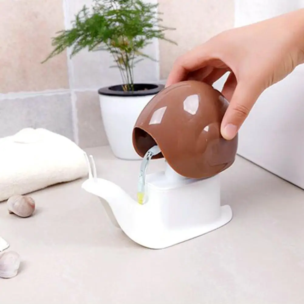 

Portable Cartoon Shower Liquid Dispenser Snail Bottle Press Bathroom Supply