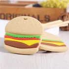Chenkai 10 шт. силиконовый гамбургер детская соска Подвеска Ожерелье для кормления ребенка пустышка сенсорные игрушки аксессуары