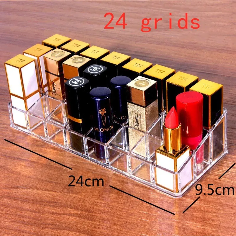 

Clear 36 grid Acrylic Makeup Organizer Storage Box Lipstick Nail Polish Display Stand Holder Cosmetic Jewelry Organizer Box Case
