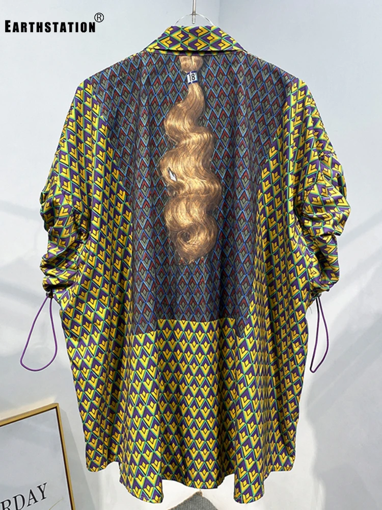 Женская свободная рубашка с кружевным воротником и пузырьковым рукавом|Рубашки|