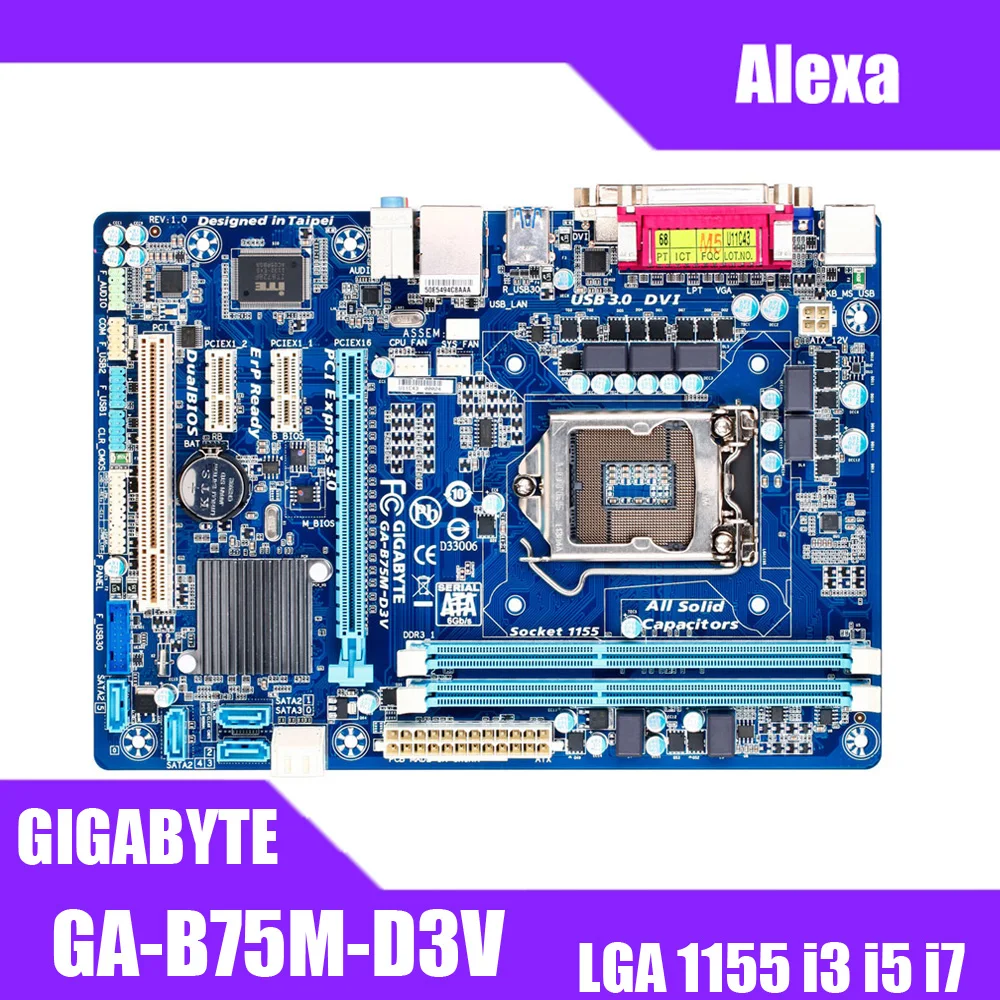 GIGABYTE GA B75M D3V настольная материнская плата B75 Socket LGA 1155 i3 i5 i7 DDR3 32G Micro ATX оригинальная