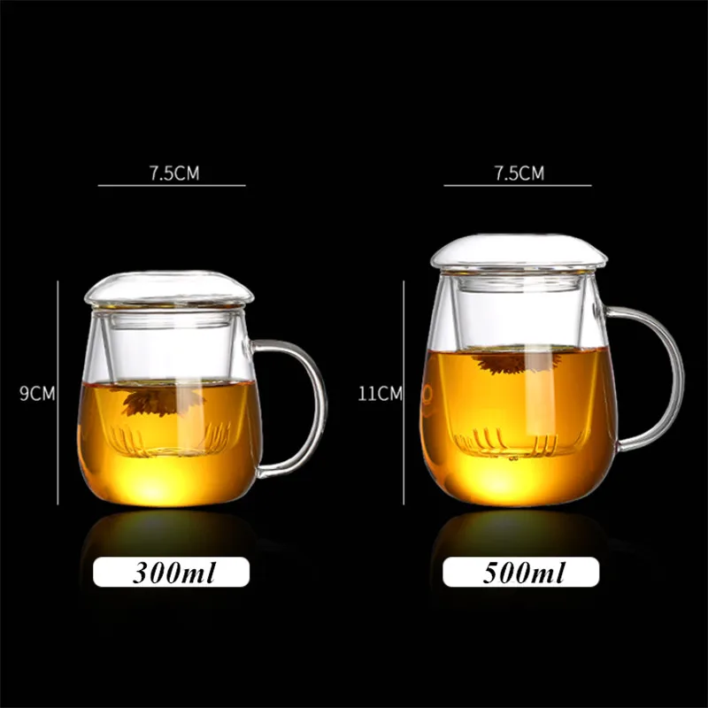 

Heat-Resistant High Borosilicate Glass Beer Tea Mugs with Lid and Filter Creative Transparent Coffee Water Cups Office Drinkware