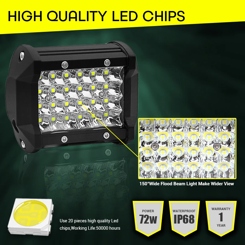 4 &quot5&quot дальнего света тумана внедорожный светодиодный рабочий Автомобиль