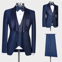 royal blue men suit costumes hommes groom tailored pants suits set wedding tuxedos groom formal party business male wear