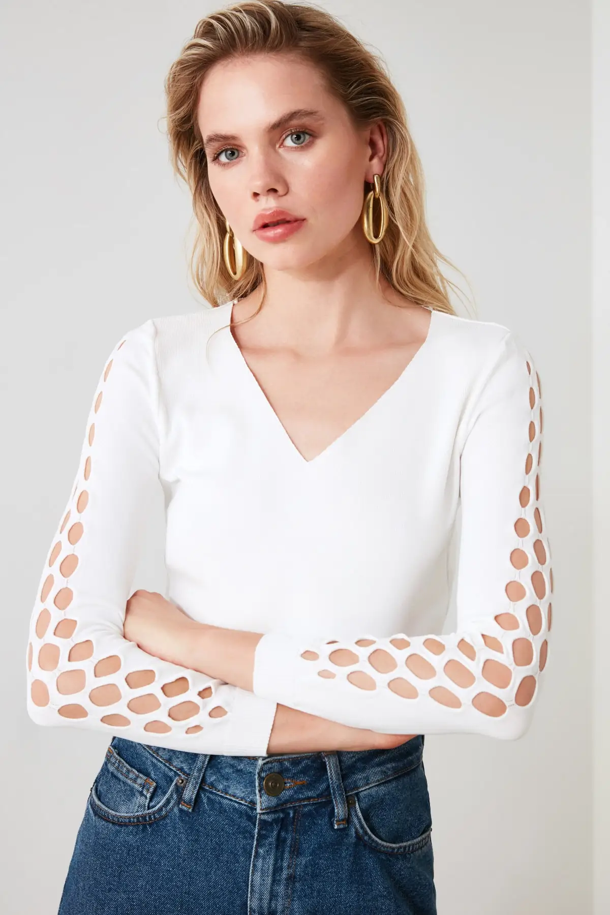 

Trendyol Sleeve Detail Knitwear Sweater TWOSS20KZ0087