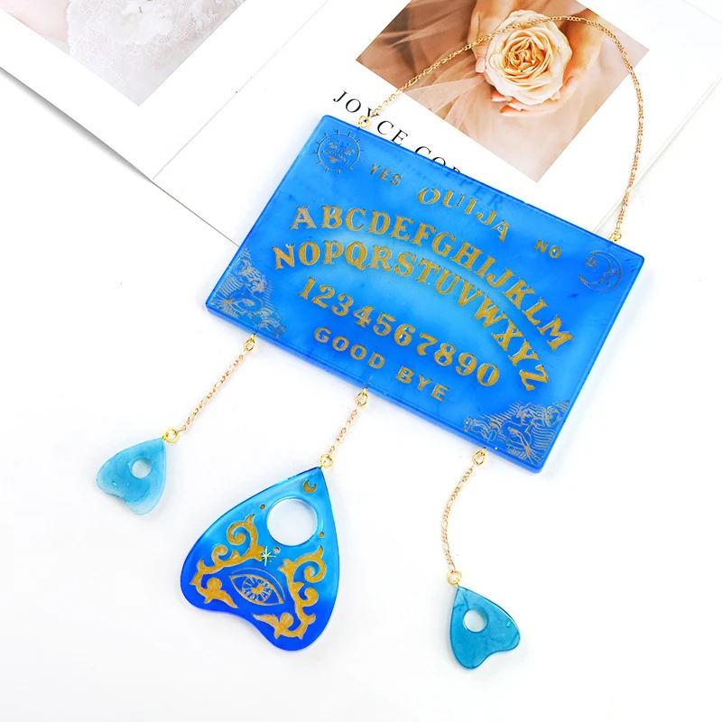 

Crystal Epoxy Resin Mold Divination Board Psychic Needle Psychic Board Silicone Jewelry Mold Triangle Love Pendant Silicone Mold