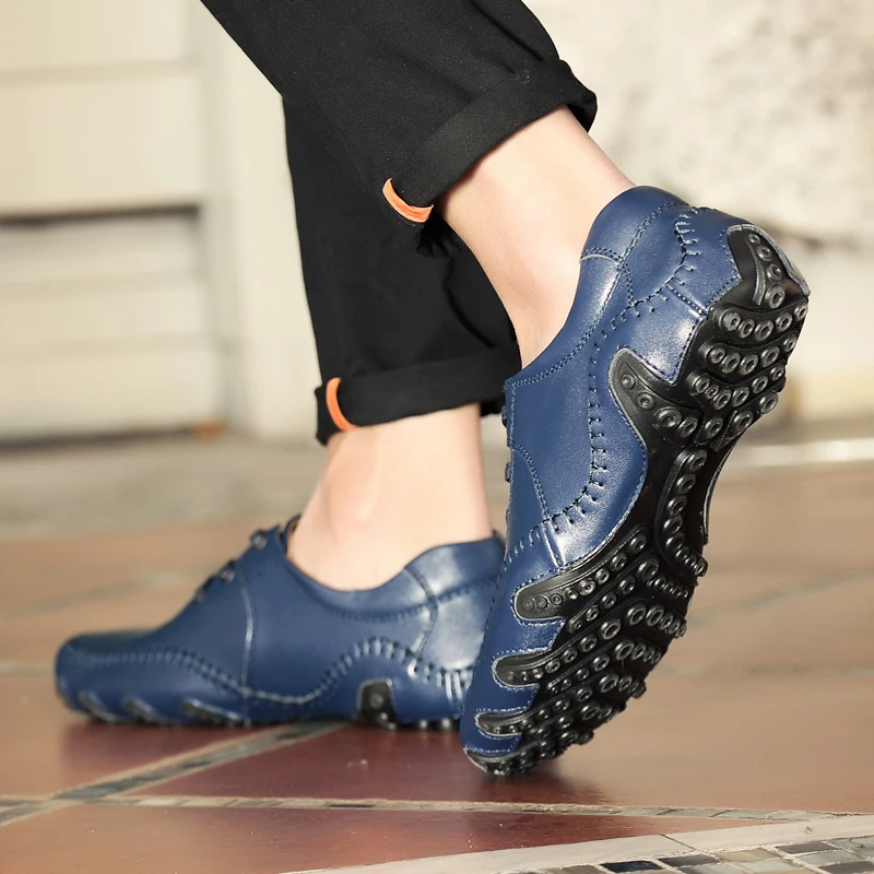 

Fashsion Genuine Leather Shoes High Quality Men's Casual Shoes Comfortable Zapatillas Men Flats Man Shoes Leather Genuine 46 47