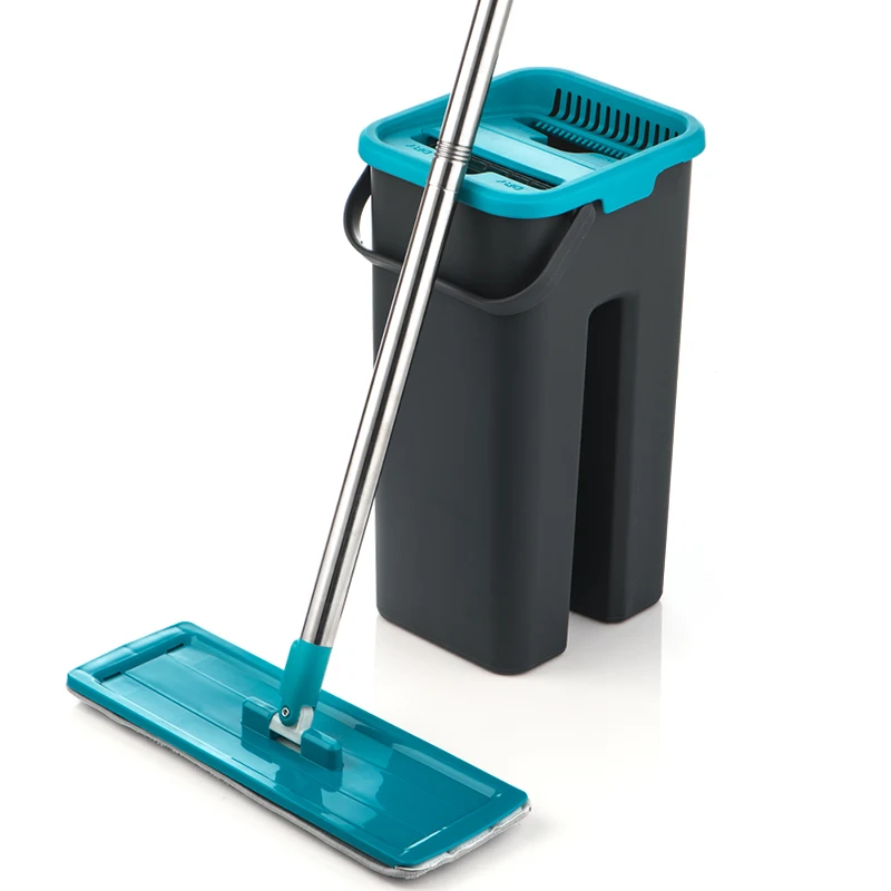 

VIP Floor Mop with Bucket 360 Rotating Flat Mops Hands Free Squeeze Mop Home Kitchen Floor Lazy Mop Household Cleaning Tool