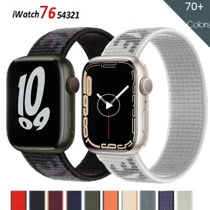 

Nylon Loop Strap for apple watch band 44mm 40mm 45mm 41mm 38mm 42mm 44 mm bracelet correa Watchband iWatch series 3 4 5 6 se 7