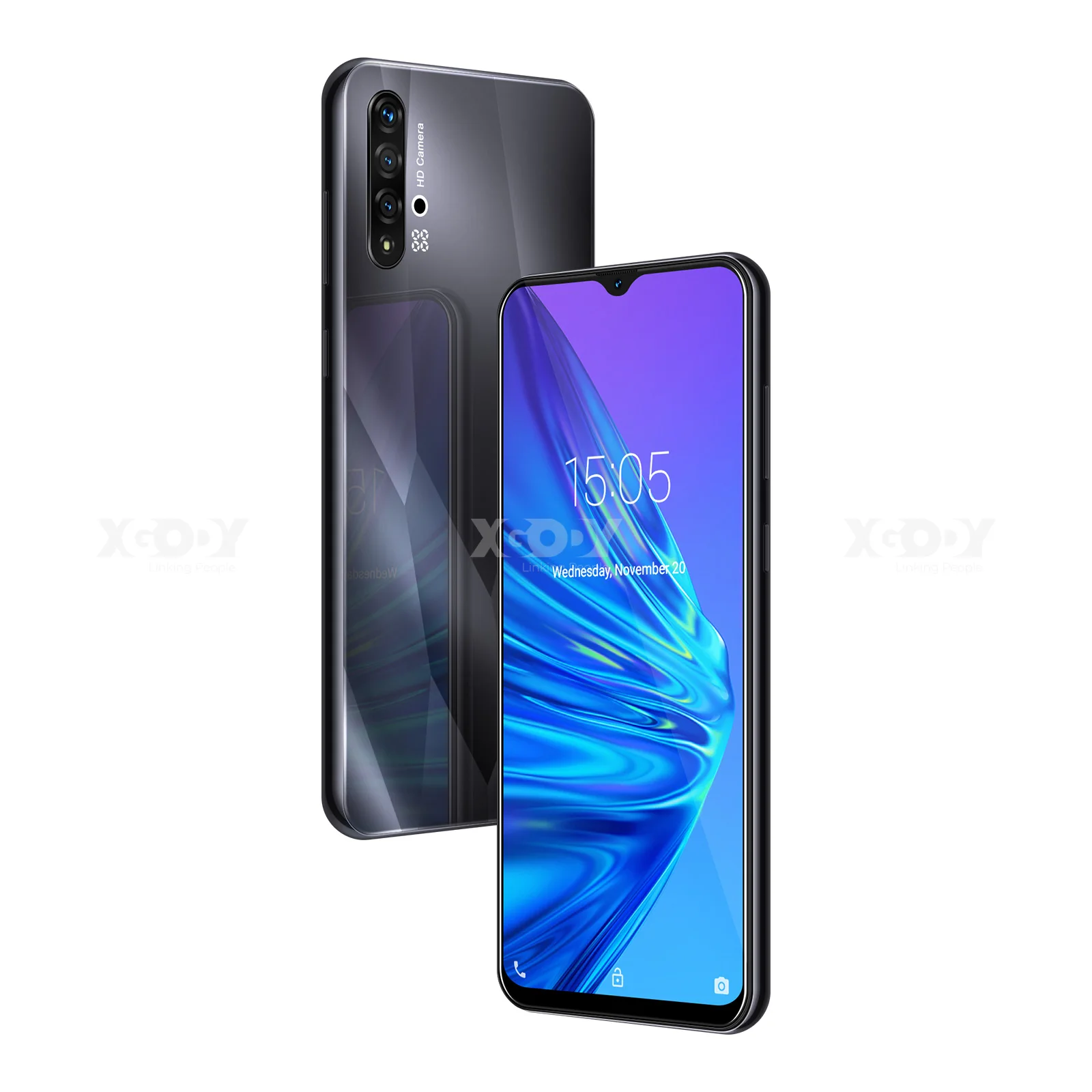 XGODY A50 3g смартфон 6," 19:9 Android 9,0 1 ГБ ОЗУ 4 Гб ПЗУ 5Мп камера четырехъядерный Две сим-карты gps WiFi мобильный телефон сотовый телефон - Цвет: Elegant Black