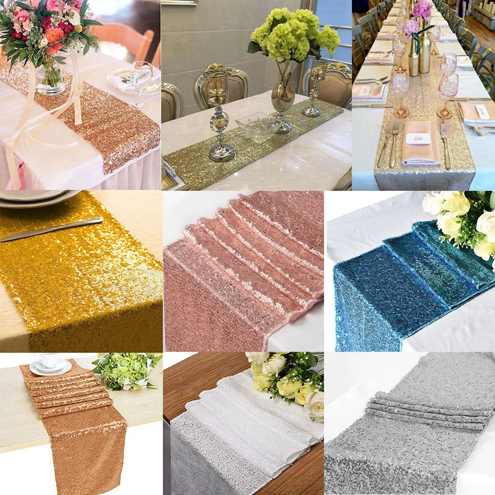 30x180 см розовое золото вечерние скатерти для свадьбы вечеринки в честь рождения