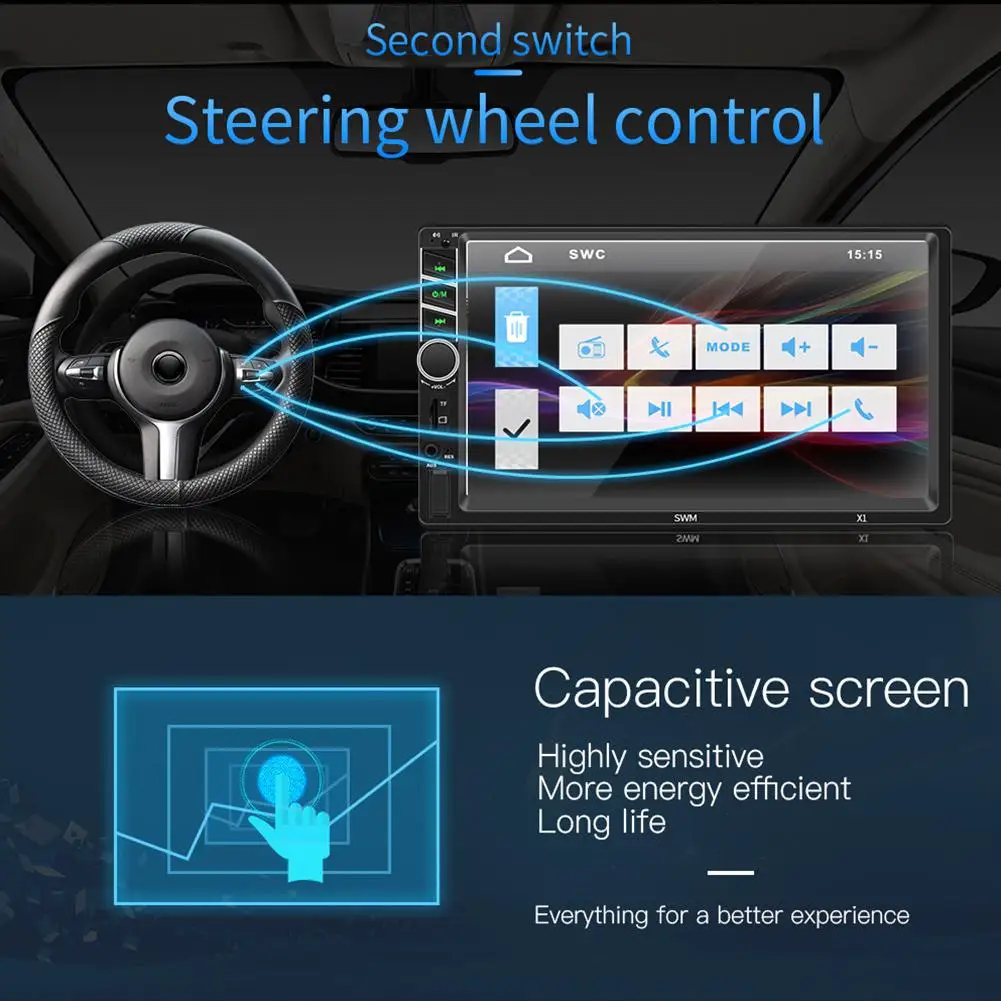 12 В Автомобильный мультимедийный плеер FM Радио авторадио Bluetooth AUX USB 7 в HD