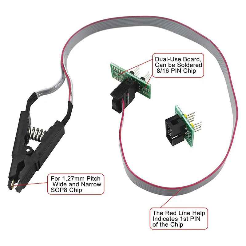 SOP8 SOIC8 тестовый зажим для EEPROM 25CXX / 24CXX с CH341A 24 25 серия Flash Bios USB