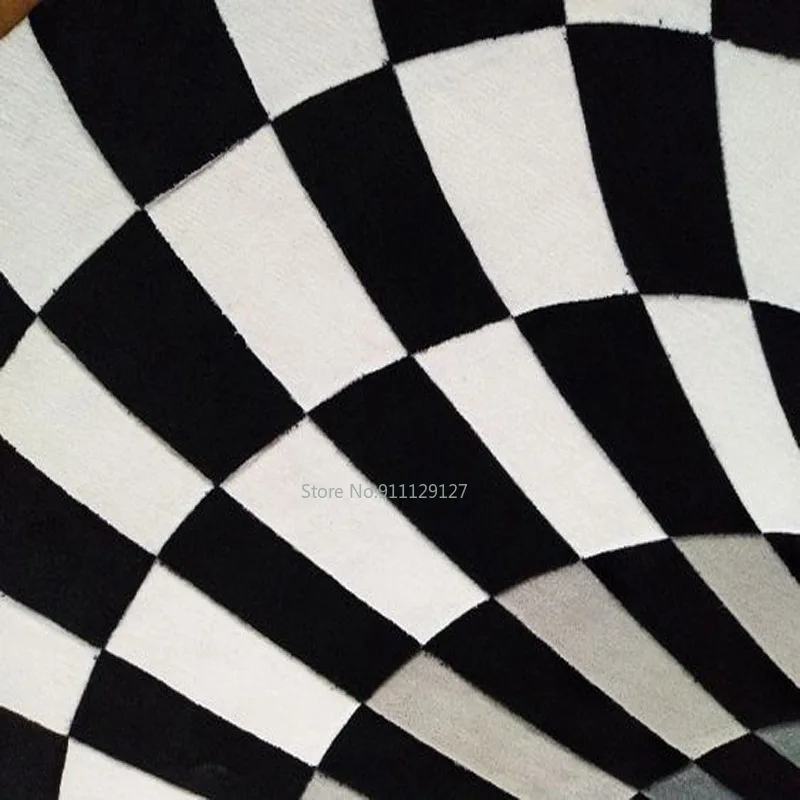 

Modern Alfombra Black/White Stereo Vision 3D Printing Carpets for Living Room Bedroom Area Rugs Kitchen Mat Home Illusion Carpet
