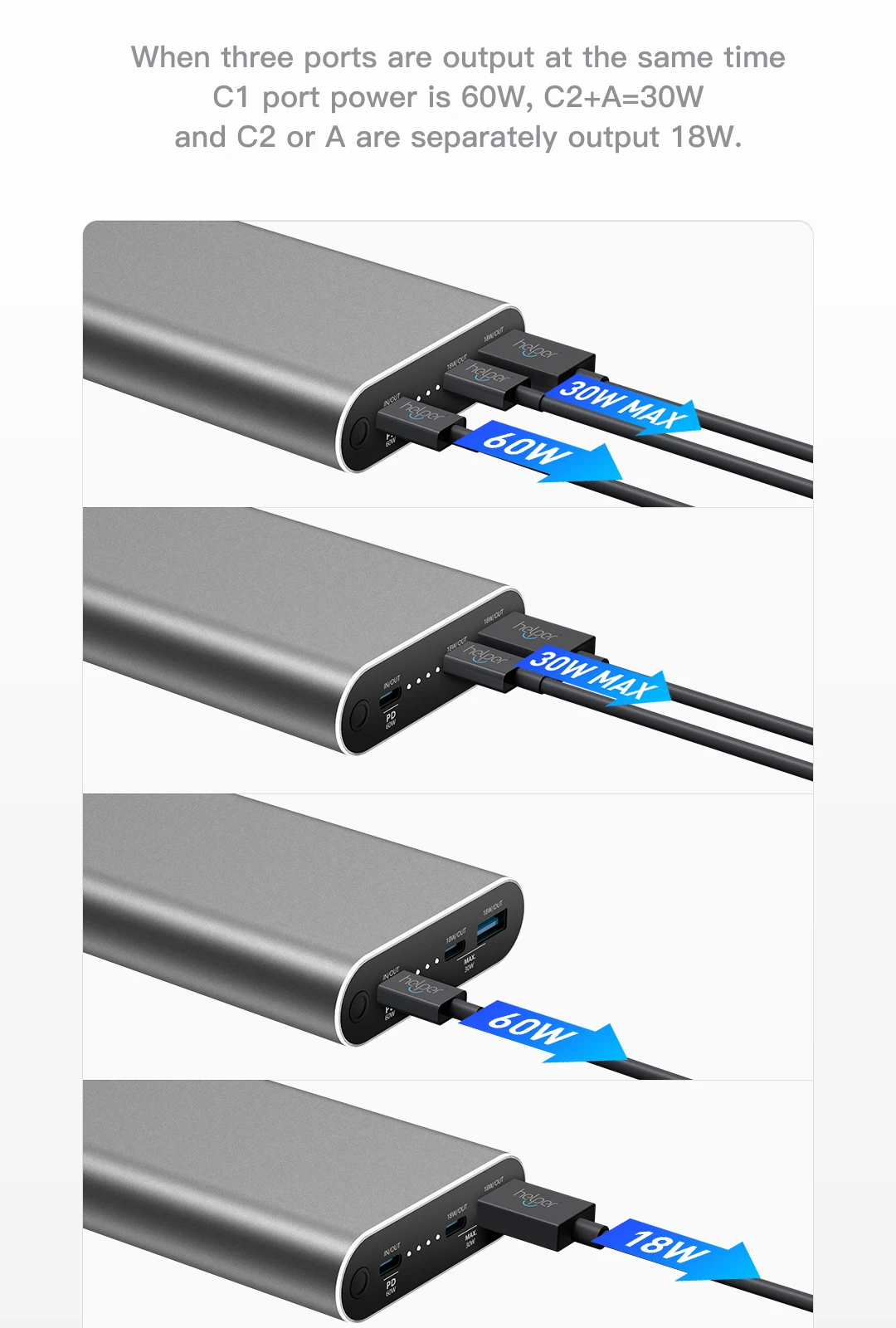 Powerbank 20V 2.25A 3.25A 45W 65W PD+ QC с входом/выходом usb type-C и выходом QC для ноутбуков Xiaomi Air HUAWEI usb type-C