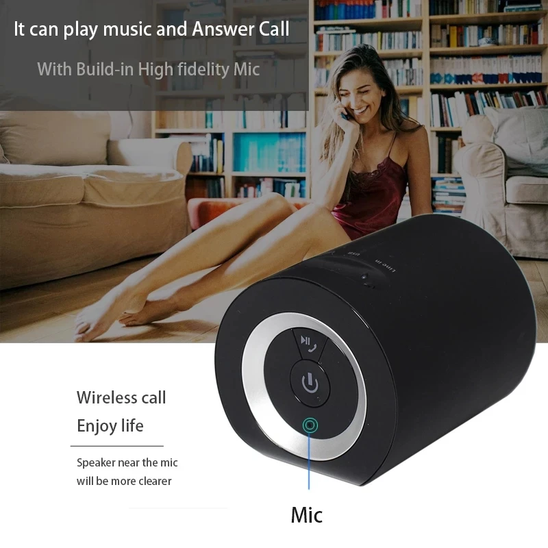 Adin бас Bluetooth металлический Вибрационный динамик 15 Вт Мини Портативный
