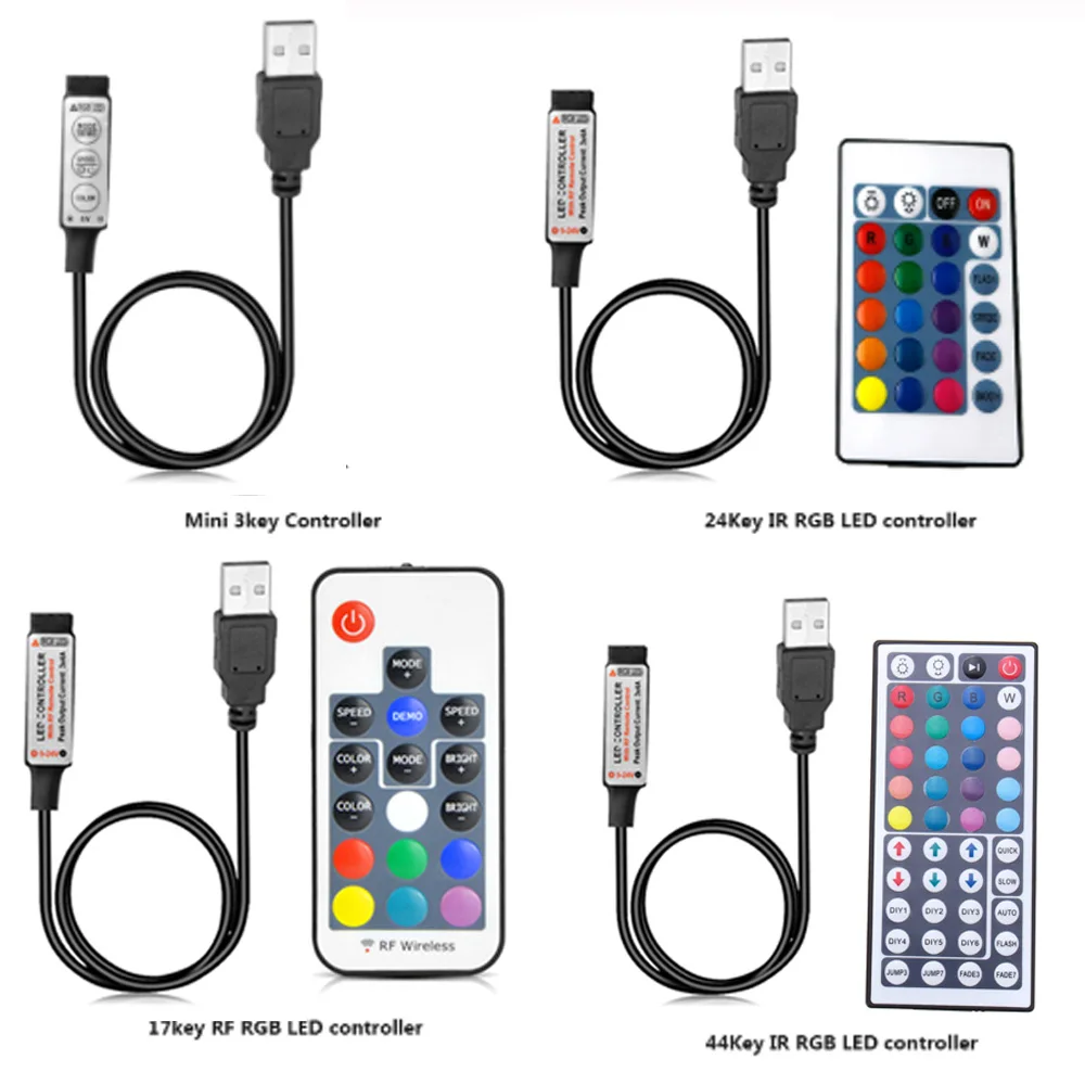 Мини-пульт дистанционного управления RGB для светодиодной ленты 5 в пост. Тока |