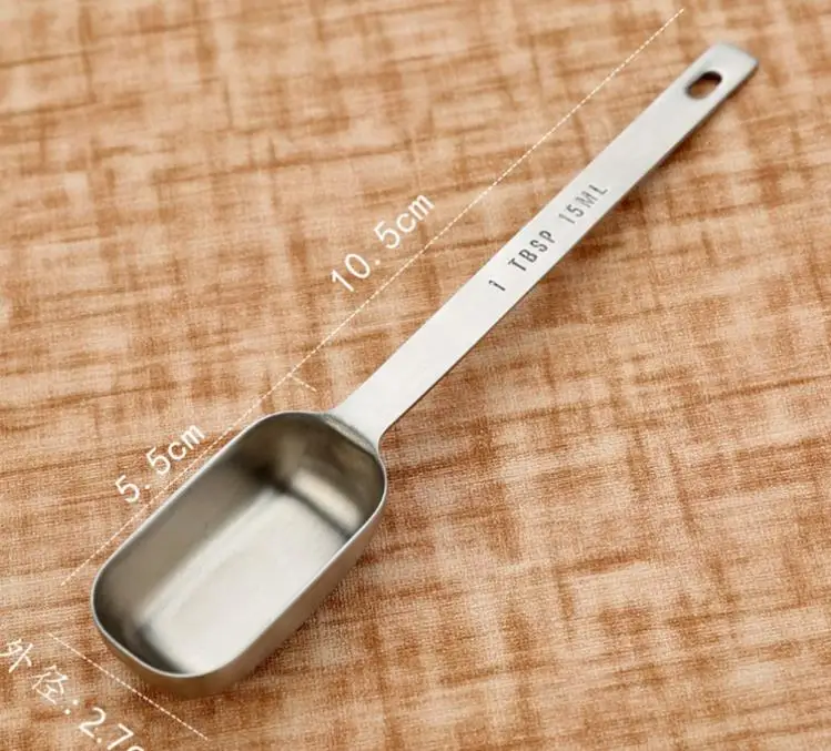 

15ml Stainless Steel Measuring Spoons With Scale Coffee Bean Powder Measuring Long Handle Spoon Kitchen Tool Wholesale