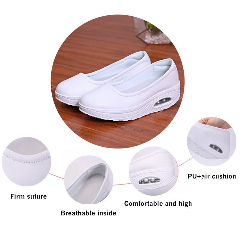 

2021 Women Sneakers Flats Loafers Sweet Shallow Comfort Moccasins Slip-on PU Platform Ballet Ladies Vulcanized Shoes New