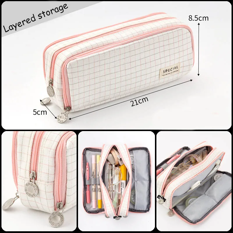 Корейский Большой Вместительный чехол-карандаш для школы девочек и мальчиков