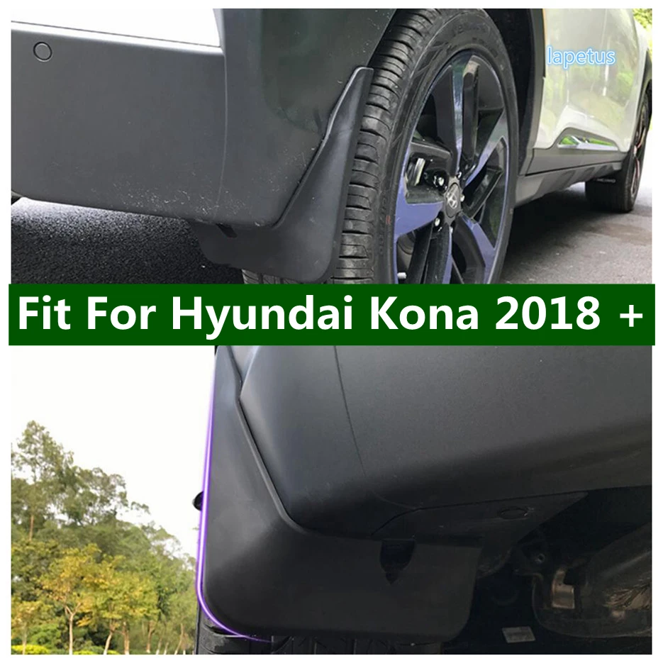

Передние и задние брызговики автомобиля, защитный чехол, комплект отделки, 4 шт., подходит для Hyundai Kona 2018-2021, пластиковые внешние аксессуары