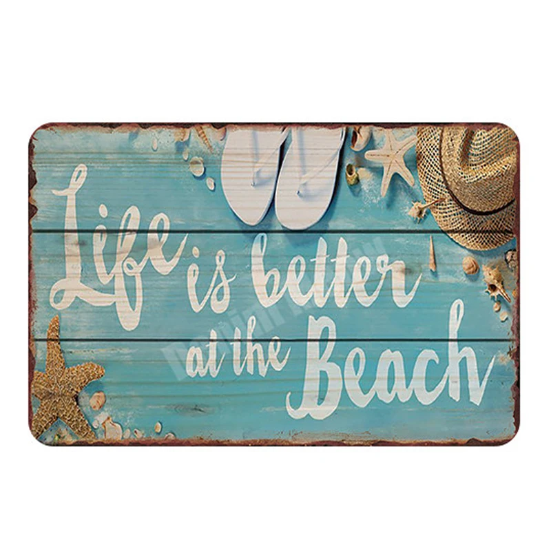 Винтажные металлические оловянные знаки Life Is A Beach декоративные пластины для бара