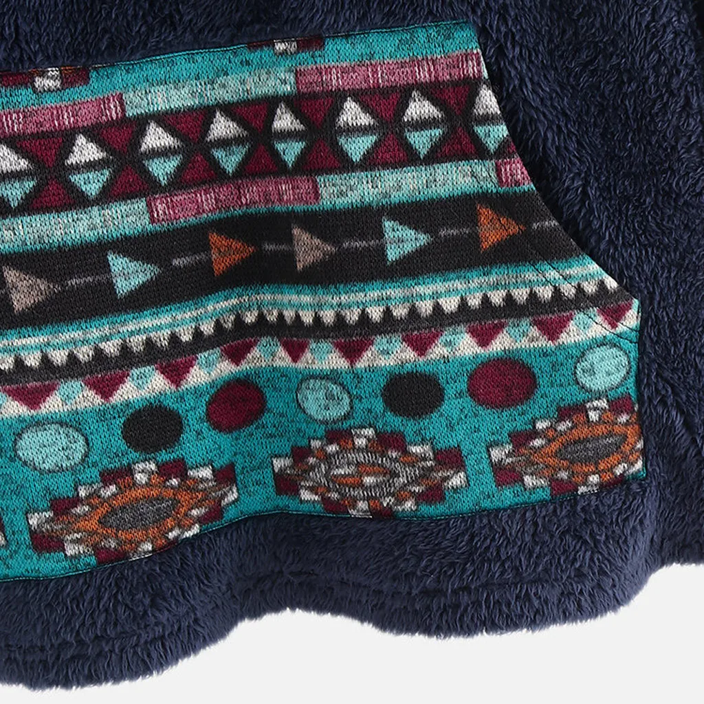 Женская обувь в этническом стиле с рисунком из кусков толстовки флиса капюшоном