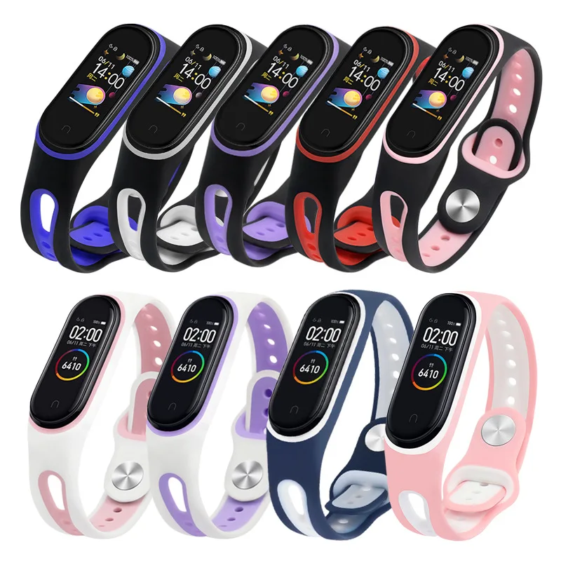 Newest Soft Silicone band for xiaomi mi band 5 3 4 Strap watch wrist strap U-shaped wristband replacement strap for mi band 6 3