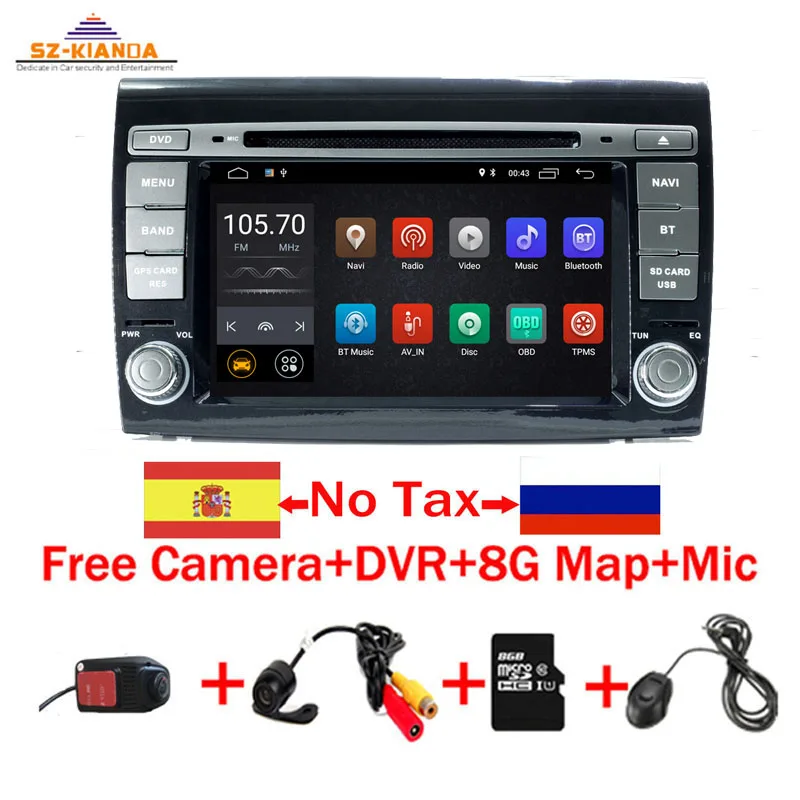 2Din Авто Радио Android 9 для Fiat Bravo 2007 2012 GPS автомобиля стерео Мультимедийный Плеер