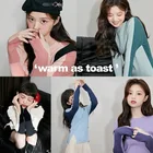 Женский свитер-водолазка с длинным рукавом, однотонный пуловер контрастной расцветки, свитер в Корейском стиле, Y2K, зима 2022