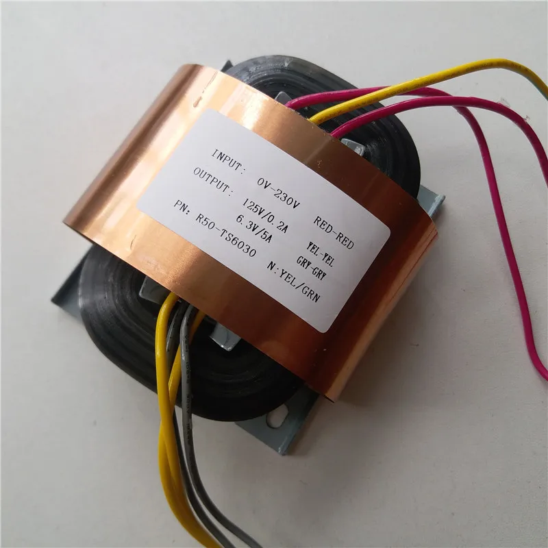 125V 0.2A 6 3 V 5A R сердечника трансформатора 60VA R50 пользовательские Трансформатор 230V с