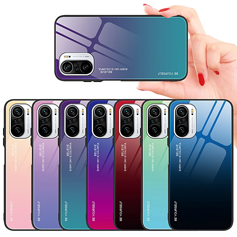 Color Hard Tempered Glass Protective Case For Xiaomi Poco M3 Pro 5G F3 X3 Pro NFC Protective Case For Poco M3Pro F3 M4 Pro Caqa