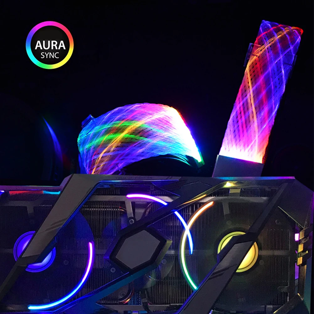 Кабель-удлинитель для компьютера с RGB-подсветкой 24 контакта | Компьютеры и офис