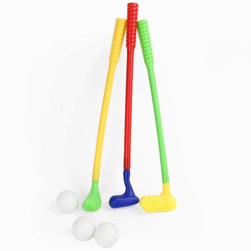 

3 Golf Clubs +3 Golf Ball Toy Mini Golf Game Sports for Baby Grasping Movement Ability Developing Children Kids Golf Club Toys