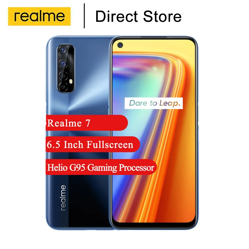 Realme 7 мобильных телефонов Helio G95 игровой Octa Core 6 5 ''FHD + безрамочный экран полный