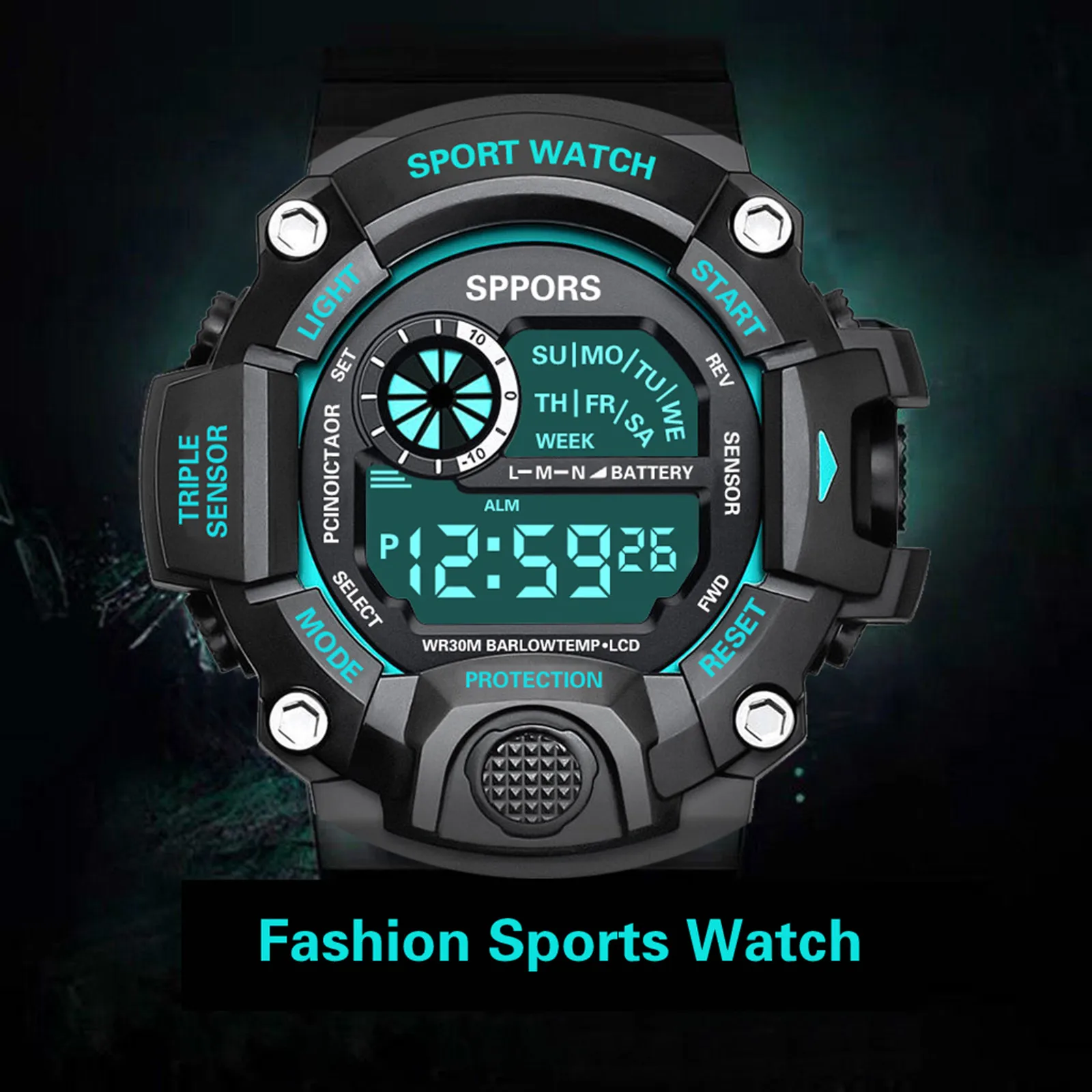 

watch for men Stopwatch Alarm Clock Hourly Reminder Luminous Date Display 12/24 Hour relogio masculino zegarek