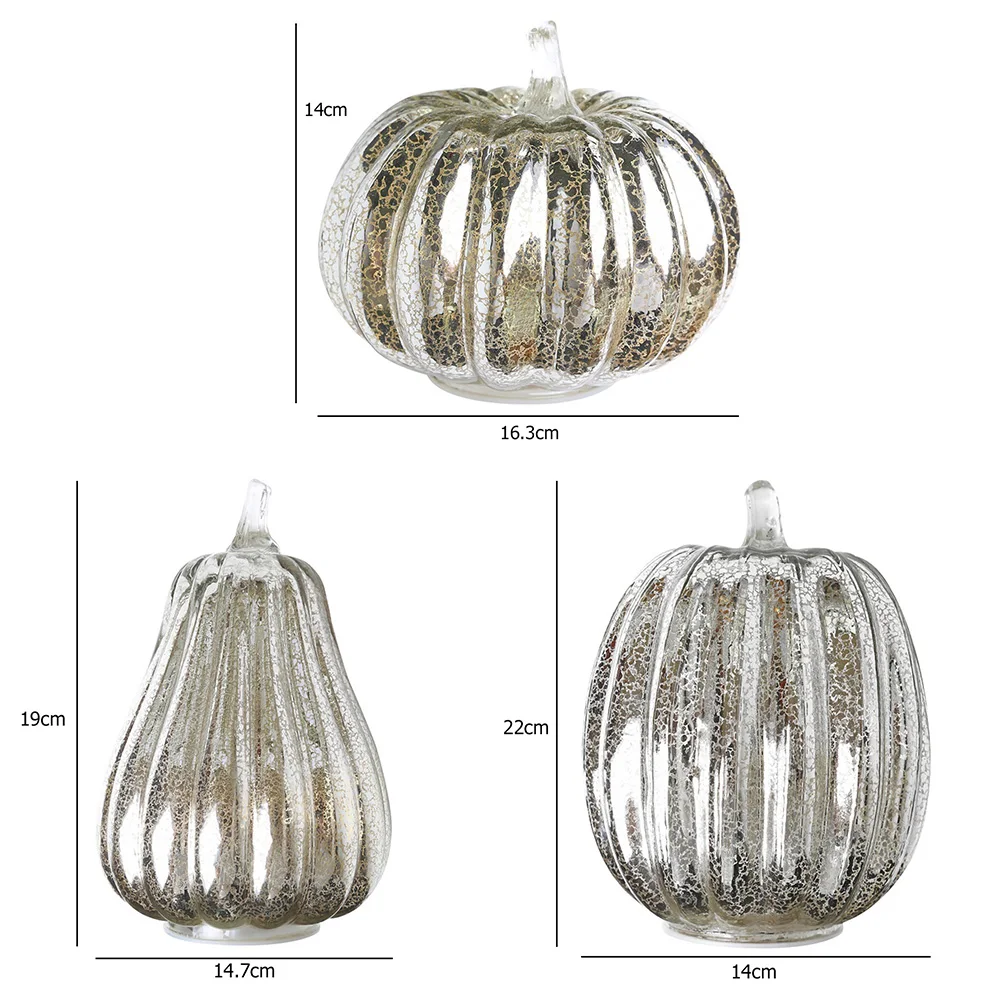 

Halloween LED Pumpkin Light Simple Glass Festival Decorative Night Lights Xmas Lantern Home Party Decor Props Desktop Ornaments