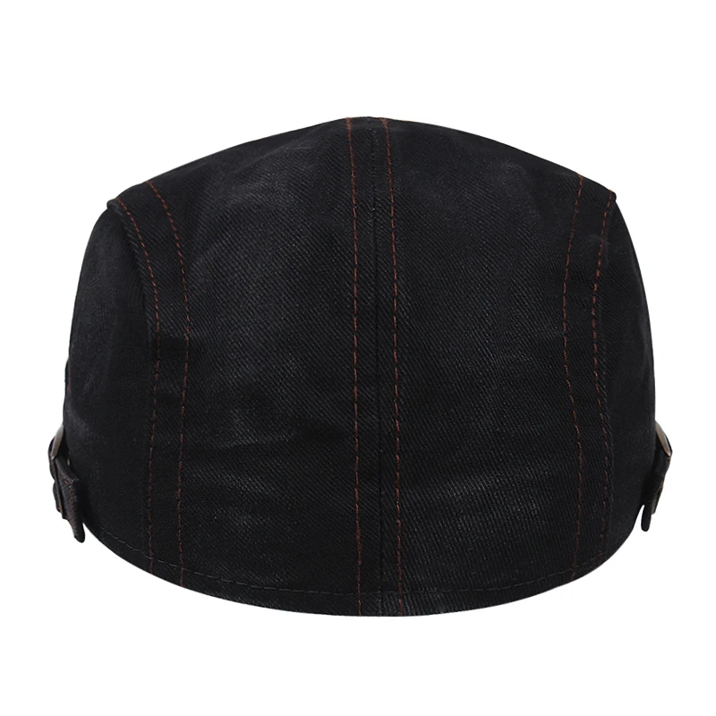 

2021 new seasons can wear denim newsboy hat for men classic retro hit color trucker hat Gatsby casual all-match men's beret