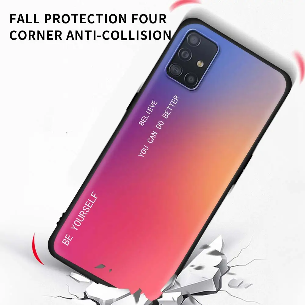 

Phone Cover For SamsungA51 A71 A21S Case for Galaxy M31 M31s M30s A31 A41 A11 A01 M51 Soft Coque Gradient BE YOURSELF Sac