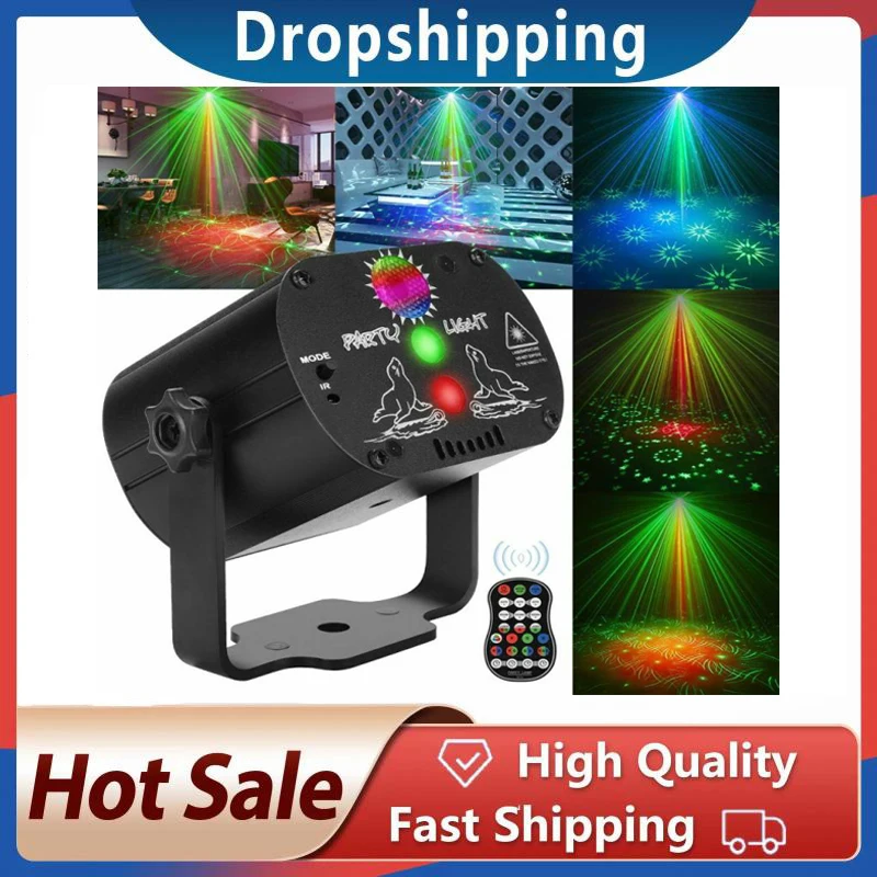 

Light LED RGB Laser Stage Light DJ Disco KTV party Lighting RGB Projection Lamp mini 60 Patterns Projector Automation