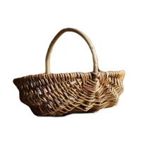 woven flower basket weaving basket for wedding flower storage basket kitchen food organizer small home storage basket simple