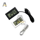 Мини встроенный цифровой ЖК-датчик температуры для помещений, удобный цифровой электронный термометр для холодильника, белый, черный