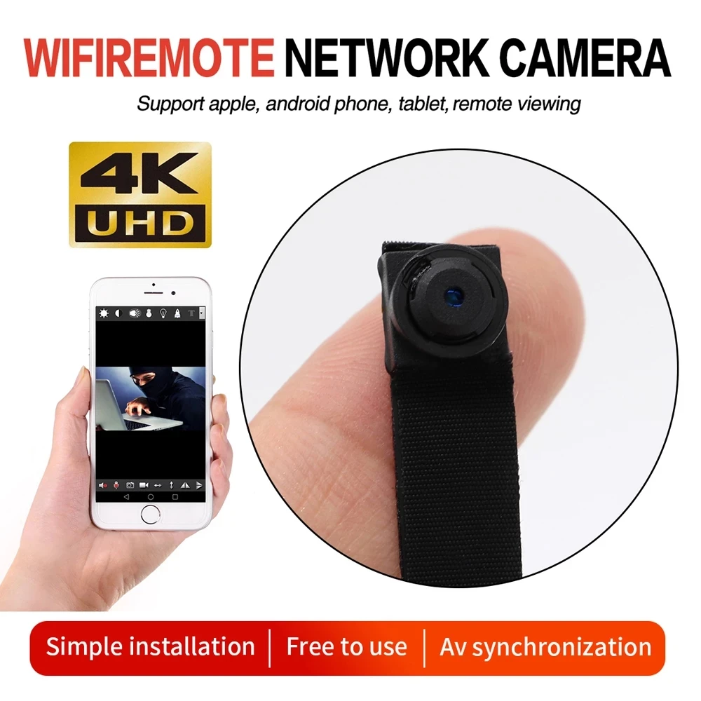 HD 4K DIY портативная Wi-Fi IP мини-камера P2P беспроводная микро веб-камера видеокамера