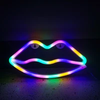 usb battery power led neon light colorful lips shape lighting lamp for festival party home wall art sign ornaments