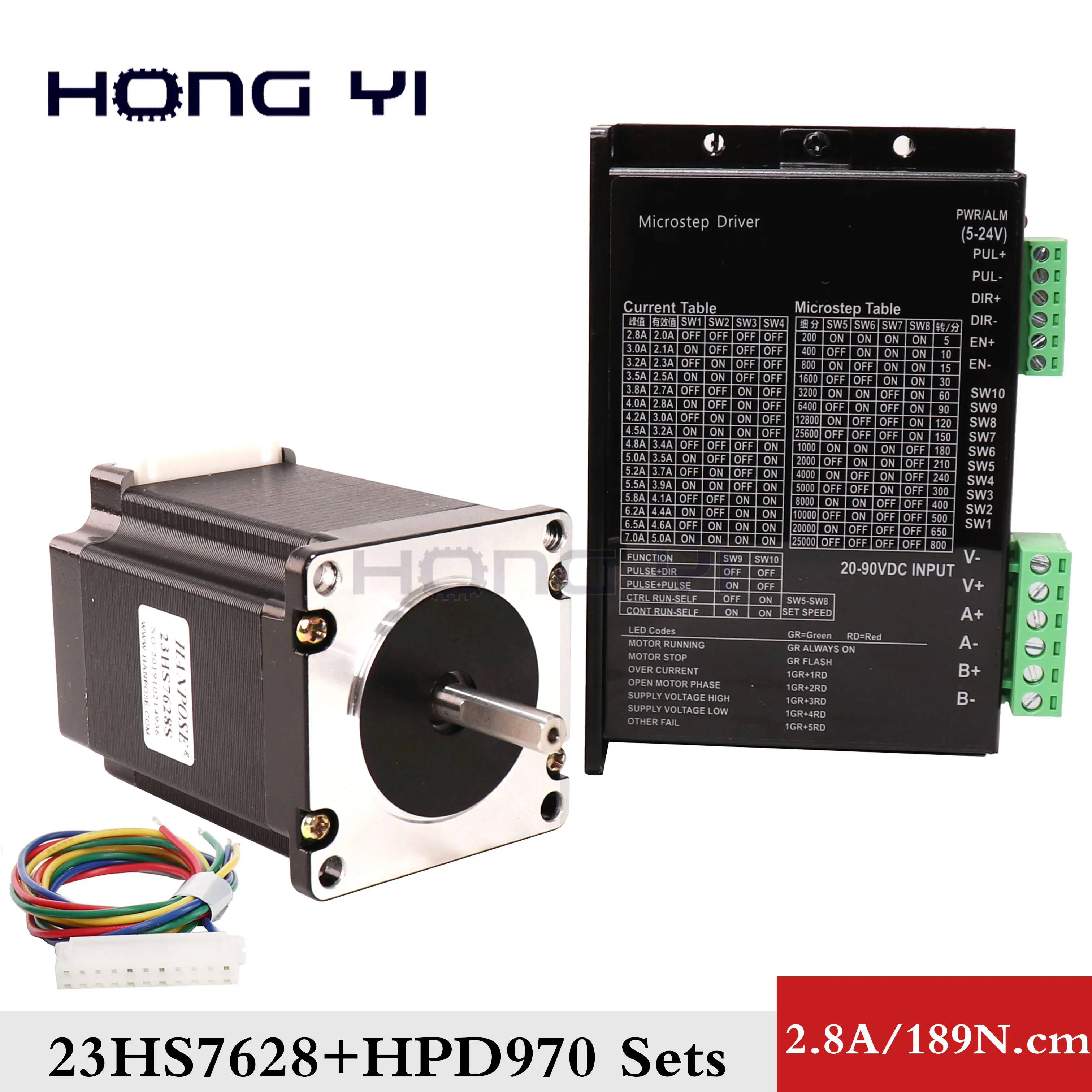 Nema23 шаговый двигатель 23hs7628s-hpd970 2.8A 189N. cm 57 мотор CE CNC лазер и 3D принтер мотор