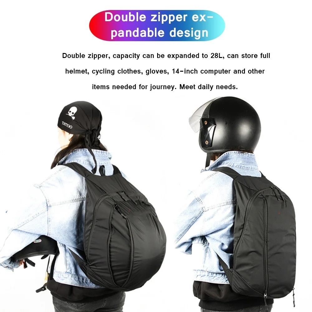 20-28L Motorcycle Backpack Waterproof Expandable Large Capacity Laptop Helmet Storage Bag For Cycling Riding Equipment |