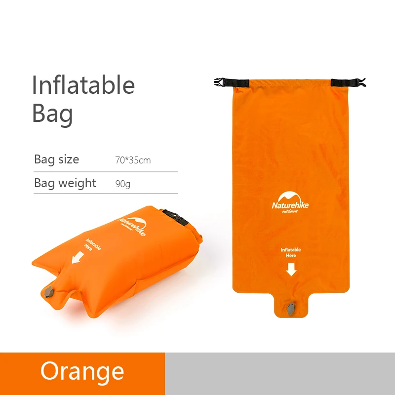 Orang Inflatable bag Naturehike нейлон ТПУ Открытый коврик легкий влагостойкий воздушный коврик портативный надувной матрас кемпинг матрас - Цвет: Orang Inflatable bag